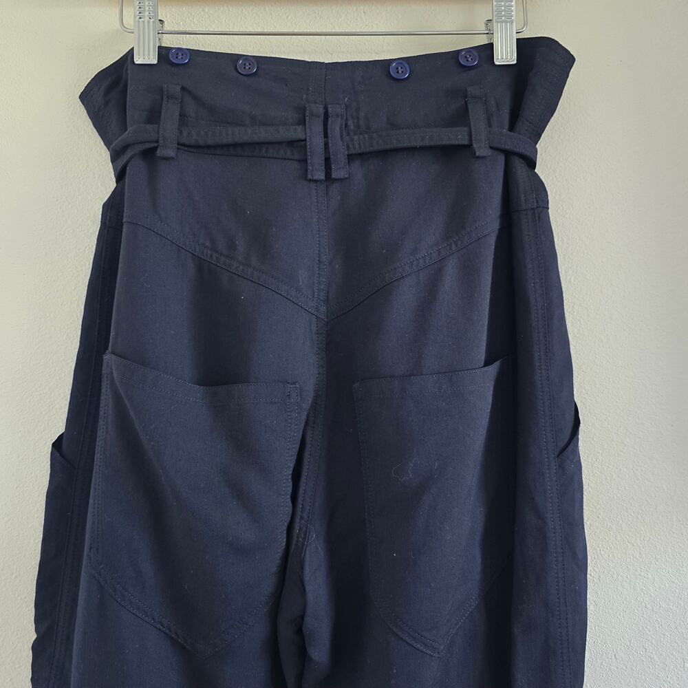 Isabel Marant Etoile Sineba Paperbag Belted Pants Navy 34/ XS (Fits like S) - Picture 5 of 10
